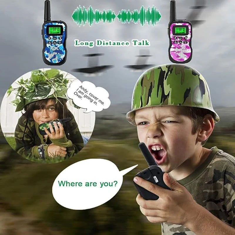 Kids Walkie Talkies with Flashlight and LCD Screen,3 Miles Range Walkie Talkies for Kids Outside Adventures Camping Hiking