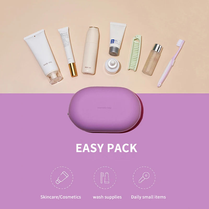 Portable Large Capacity Silicone Cosmetic Bag Waterproof Soft Moisture-proof Storage Wash Bag For Home Travel