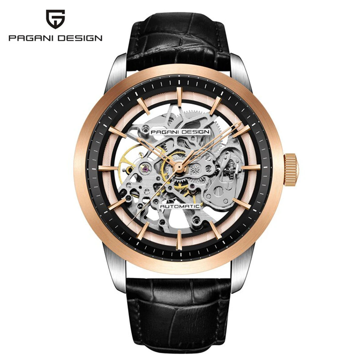 PAGANI DESIGN Brand Fashion Sports Leather Watches Men Luxury Automatic Mechanical Skeleton Waterproof Watches Relogio Masculino
