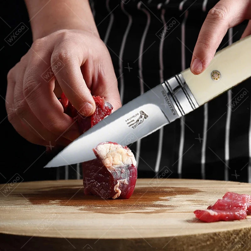 WXCOO Multifunctional Steak Knife Durable Stainless Steel with Sheath Meat Cutting BBQ Chef Fruit Knife Cooking and Slicing Tool