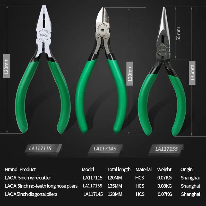 LAOA 5 Inch Mini Wire Cutter Pliers Needle Nose Pliers Diagonal Cutting Pliers Durable Hand Tools For DIY And Electrical Work