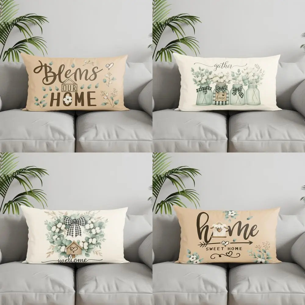 Home Decor Blends Our Home Floral Throw Pillow Suitable For Sofa Bedroom Car Pillow Cover Cushion Rectangular Back Cushion