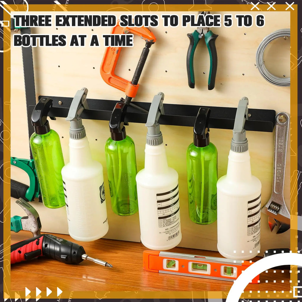 Spray Bottle Holder Wall Mounted Spray Bottle Storage Rack with Hardware Hanger Organizer, for Mobile Garage Home Organizer