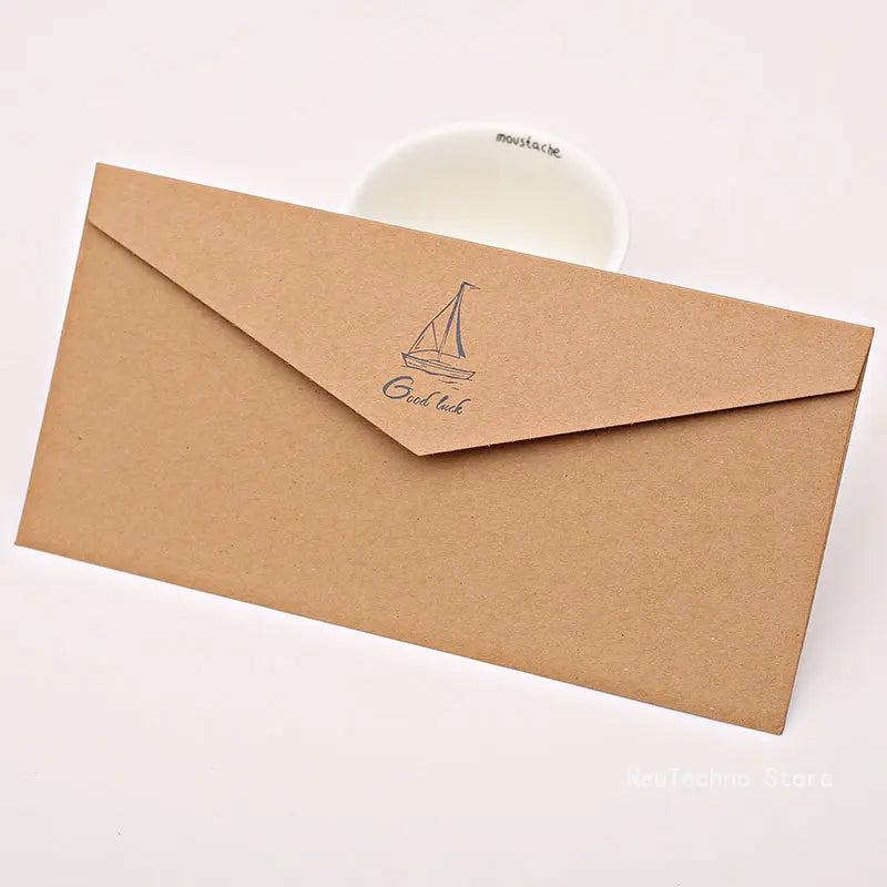 Vintage Gold Envelopes for Invitations Kraft Paper Gift Card Window Envelope Wedding Letter Set Mailer Stationery