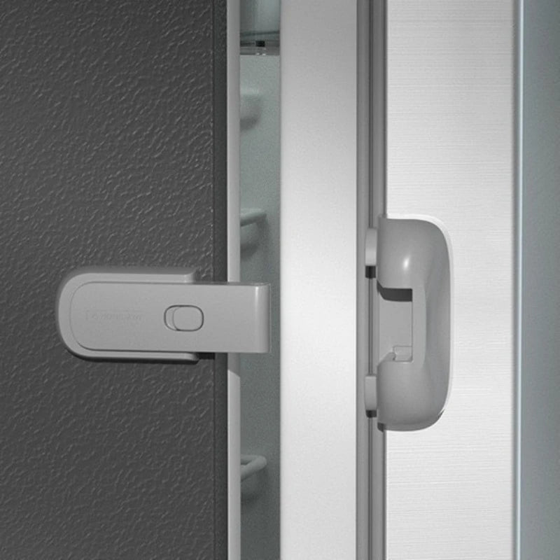 Child Safety Lock Multi-Function Refrigerator Door Lock Anti-Pinching Protection Clip Child Safety Product Gray 1 piece