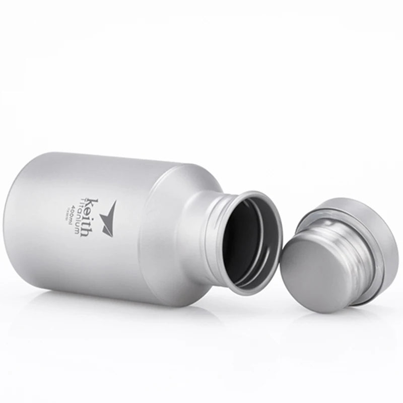 Keith Ti3030 Titanium Sports Water Bottle Ultralight Leakproof Outdoor Camping Hiking Bicycle Kettle Carry Ring 400ml 14.5 fl oz
