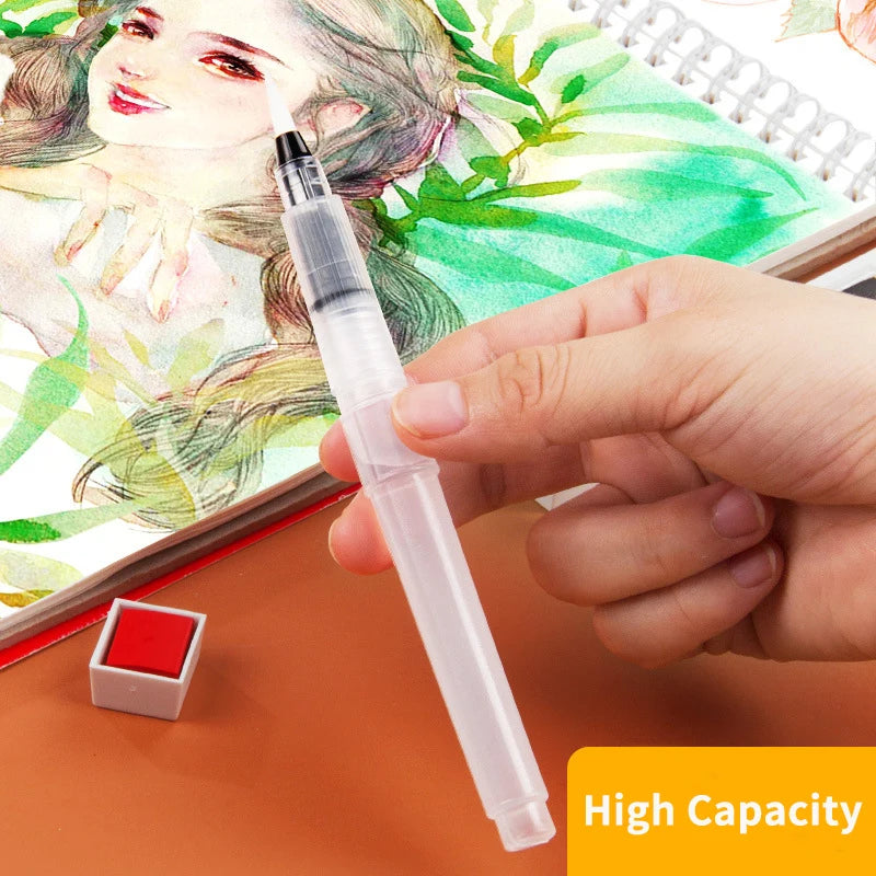 3Pcs/6Pcs Watercolor Brush Set Portable Paint Brush Water Color Pen Painting Drawing Tools Fountain Pens Art Supplies for Artist