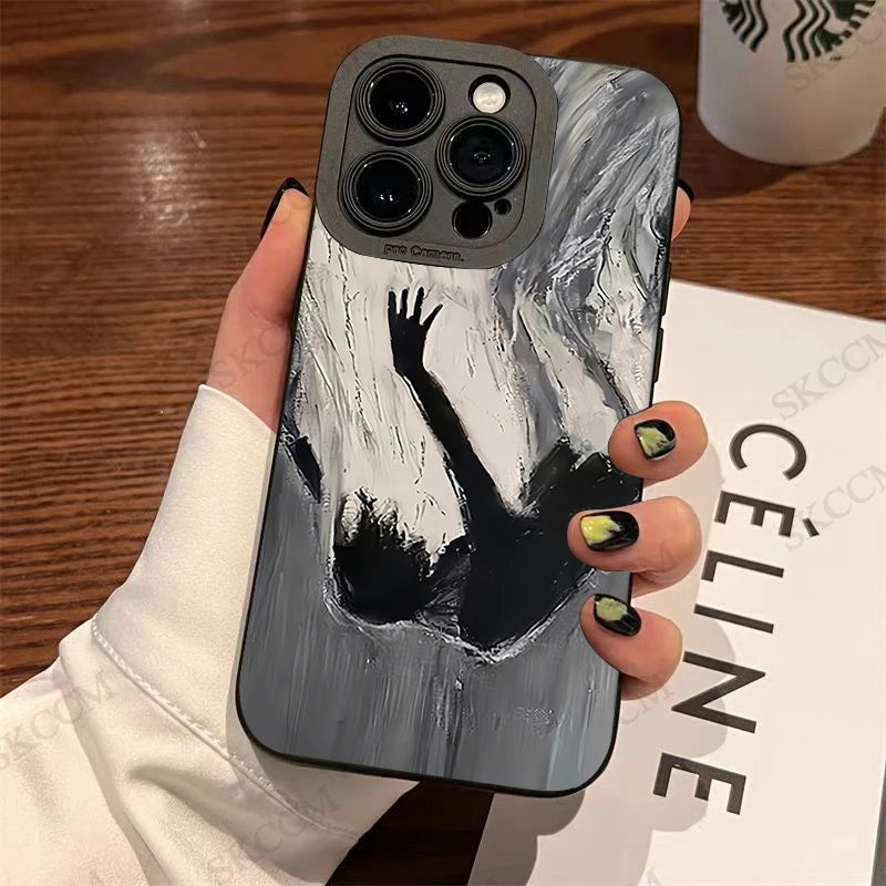 Oil Painting Art Phone Case For iPhone 15 Pro Max 14 13 12 11 Pro Max XS XR X 7 8 14 15 Plus SE 2020 Shockproof Soft Matte Cover