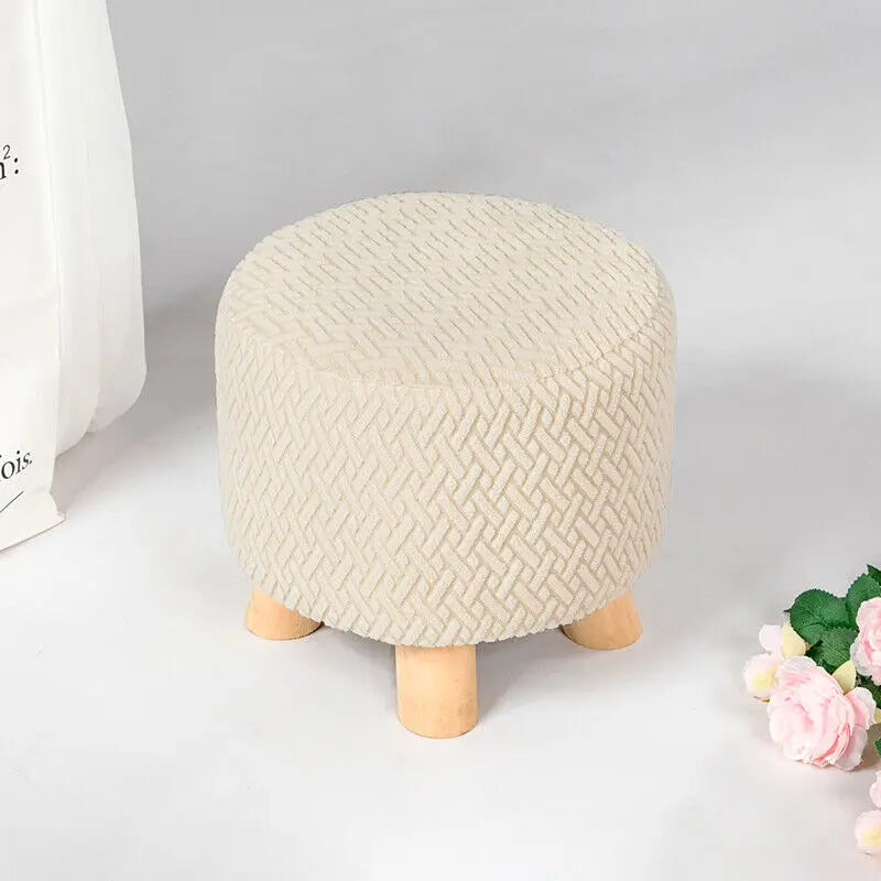 Square Stool Covers Thick Stretch Knitting Round Seat Covers Living Room Chair Cover Small Footstool Ottoman Slipcover Protector