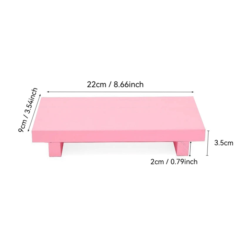 New Fashionable Wooden Bathroom Soap Tray Storage Rack Retro Candle Tray Decorative Ornament Plant Vase Tray Wooden Base Tray