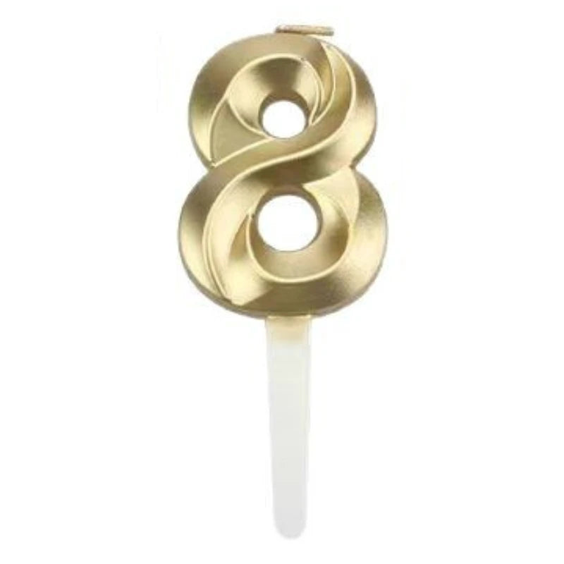 3D Gold Diamond Number Candles – Large Birthday Cake Topper for Wedding Anniversary & Party Home Celebration