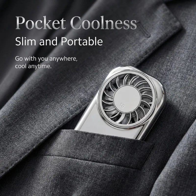 Portable mini fan | silent | long battery life/mini handheld fan, portable USB charging pocket fan, 5-speed silent cooling fan