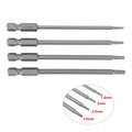 4Pcs/set Hex Screwdriver Bits 1/4" Hex Shank Magnetic Head Screw Driver Drill Bit 1.5/2.0/2.5/3.0mm Alloy Steel