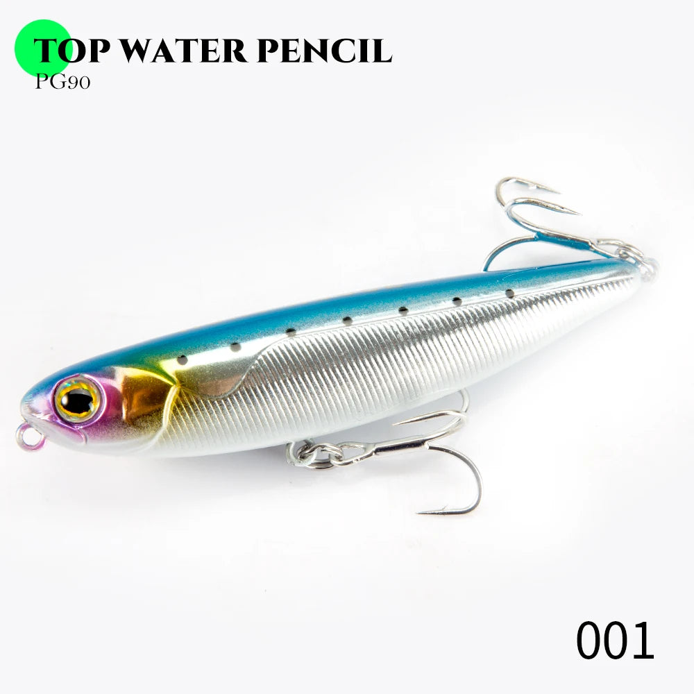 Hunthouse Top Water Pencil Fishing Lure Walk The Dog 60mm 6.4g Artificial Baits Stickbait Fishing Tackle For Pike Bass LW536