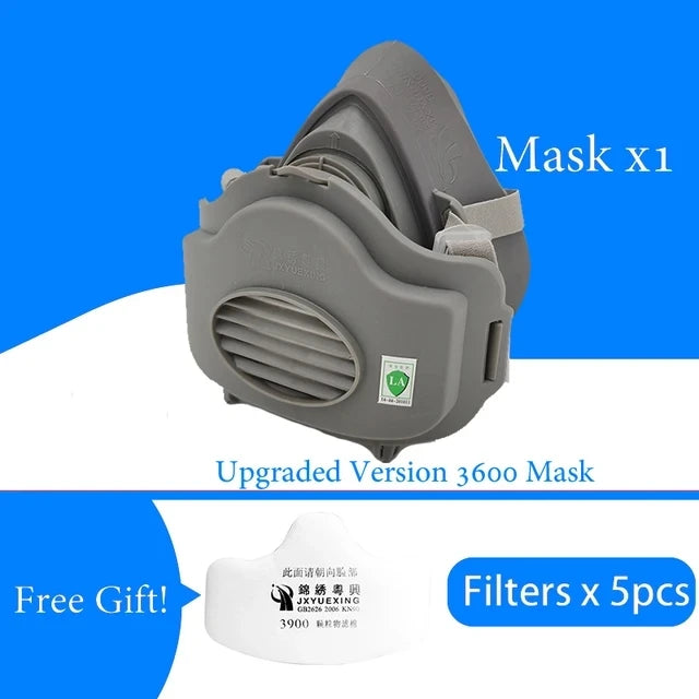 Reusable Dust Proof Respirator Dust Mask Cotton Filters Rubber Work Filter Safety Mask Builder Carpenter Daily Haze Protection