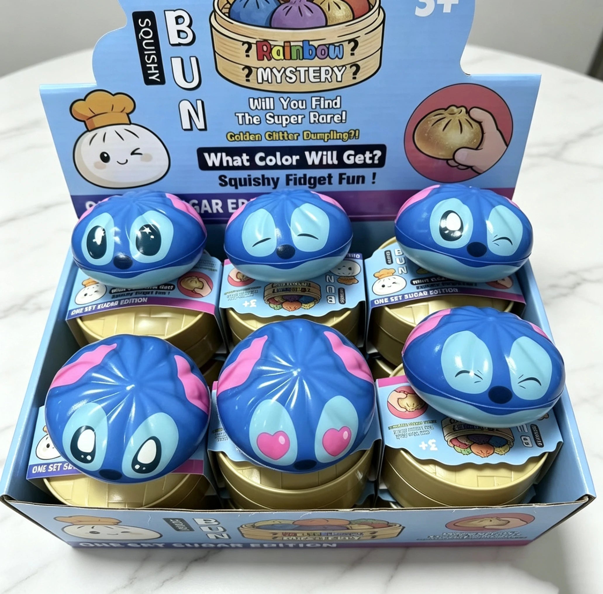 Simulated Soft Stress-Relief Squishy, Stitch Slow-Rebound Cartoon Squishy Toy, Soup Dumpling Blind Box