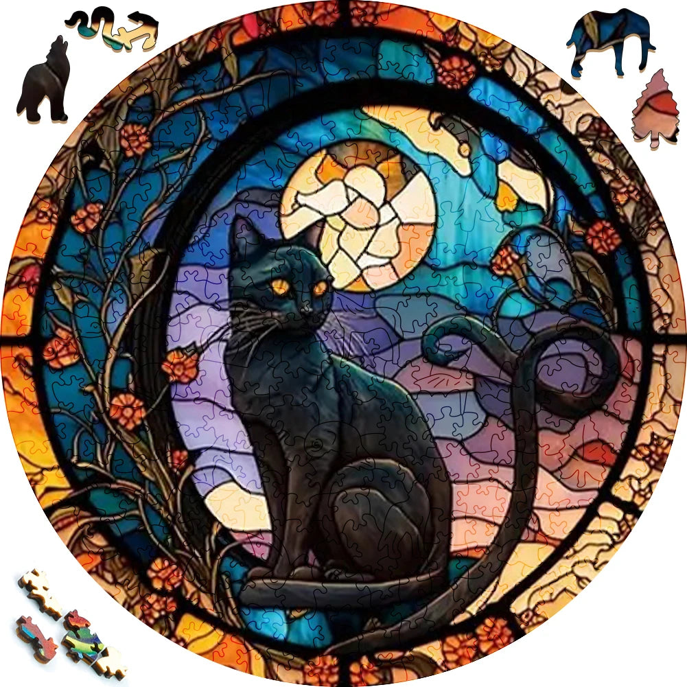 Wooden Puzzle Mandala Animal Jigsaw Puzzles For Kids Surprise Toys Creative Games Round Shaped Wood Puzzle With Educational game