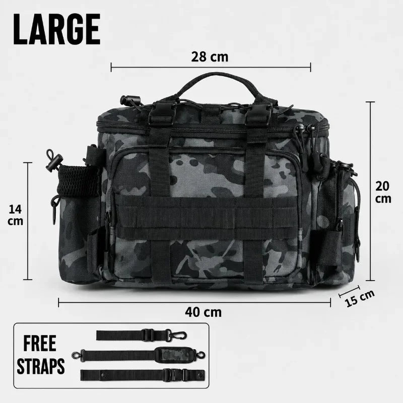 Fishing Tackle Shoulder Bag Storage Bag Waterproof Portable Large Capacity with Fish Rod Holder Outdoor Sport Accessories Gear