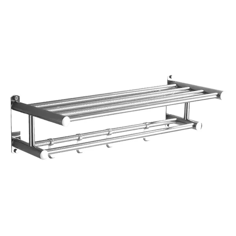 304 Stainless Steel Towel Rack, No Drill Adhesive Wall Mounted Towel Holder for Bathroom, Rustproof Towel Bar for Home Storage