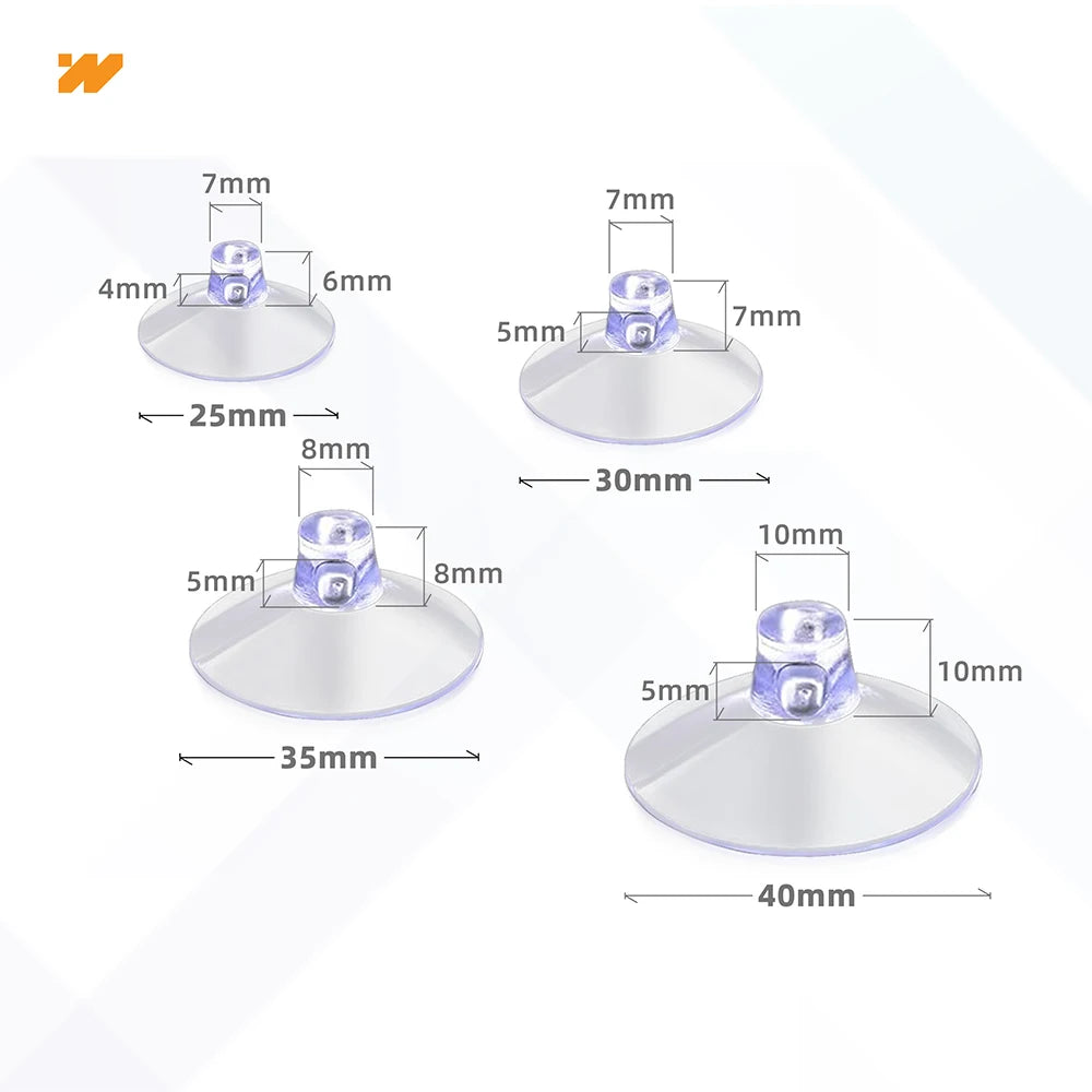 30pcs Plastic Clear Sucker with Holes Strong Suction Cups for Glass Window Wall Hook Hanger Home Decor Kitchen Bathroom 25-40mm