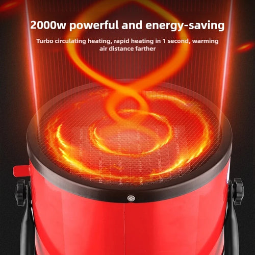 2000W Portable Electric Space Heater with Fan Adjustable Thermostat 2 Heat Settings + Fan Mode Overheat & Tip-Over Protection