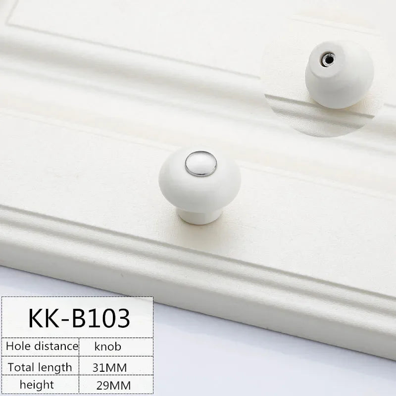 1pcs White Ceramic Door Handles Modern Furniture Knobs Zinc Alloy Ceramic Pulls Kitchen Cupboards Cabinet Door Drawer Handle