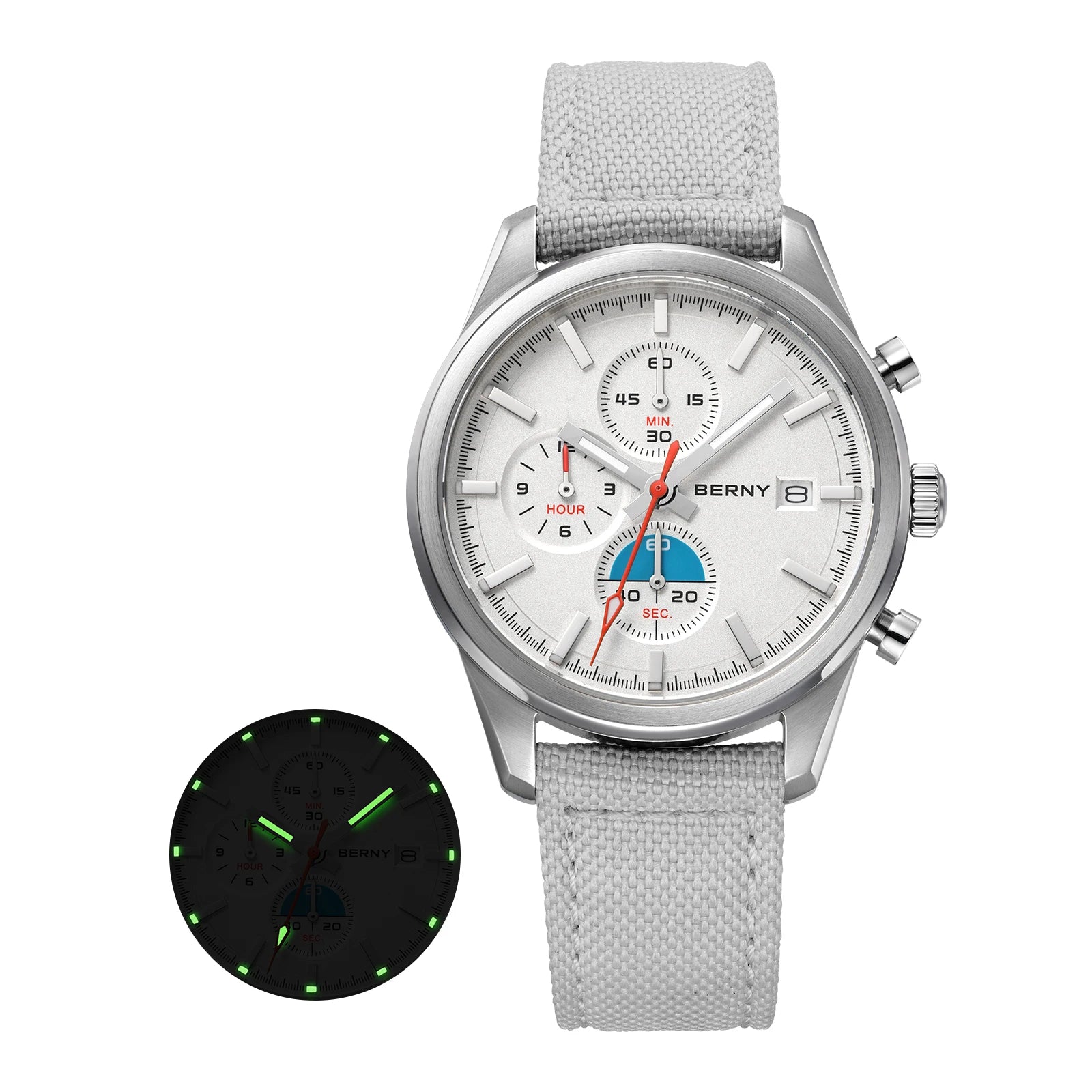 BERNY Top Quartz Chronograph Men's Watches Luminous Miyota 0S10 Sapphire AR Coated 5ATM Waterproof 2026 New Sports Men's Watches