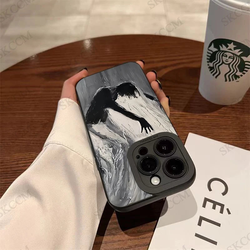 Oil Painting Art Phone Case For iPhone 15 Pro Max 14 13 12 11 Pro Max XS XR X 7 8 14 15 Plus SE 2020 Shockproof Soft Matte Cover