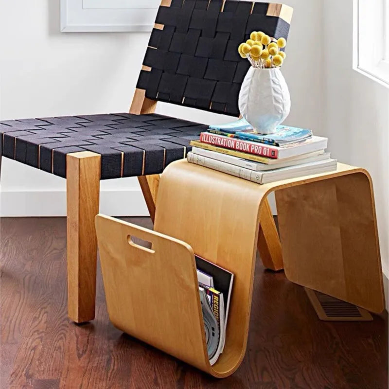 MOMO Designer Minimalist N-Type Small Coffee Table Scandinavian Sofa Side Table Solid Wood Bedside Balcony Corner Table
