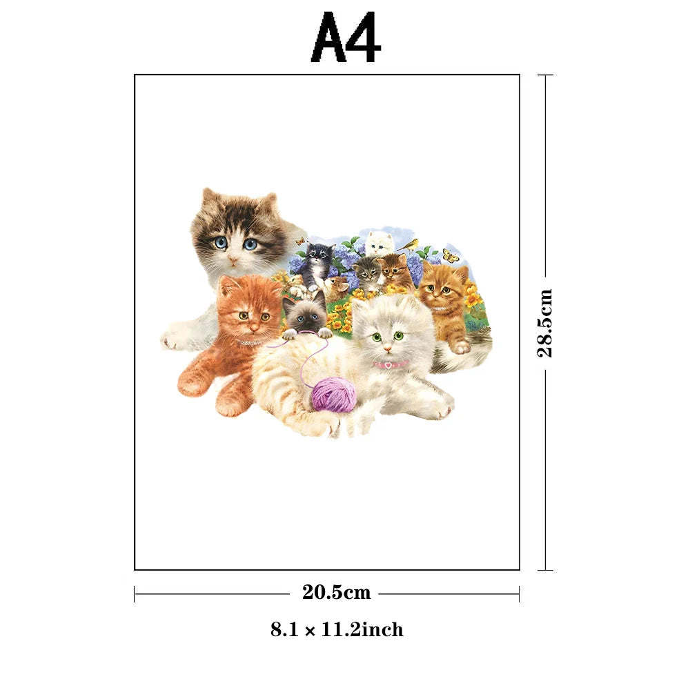 Cat Wooden Jigsaw Puzzles, Advanced Puzzle with Beautiful Gift Package, Unique Shaped Pieces, Best Gifts Family Game Home Decor