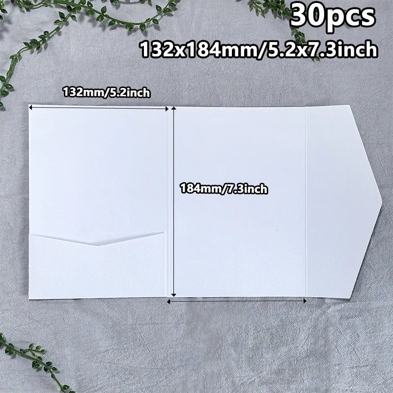 10/30pcs 132x184mm White Envelopes for Wedding Invitation Business High-grade 250g Texture Paper Stationery Supplies Storage Bag