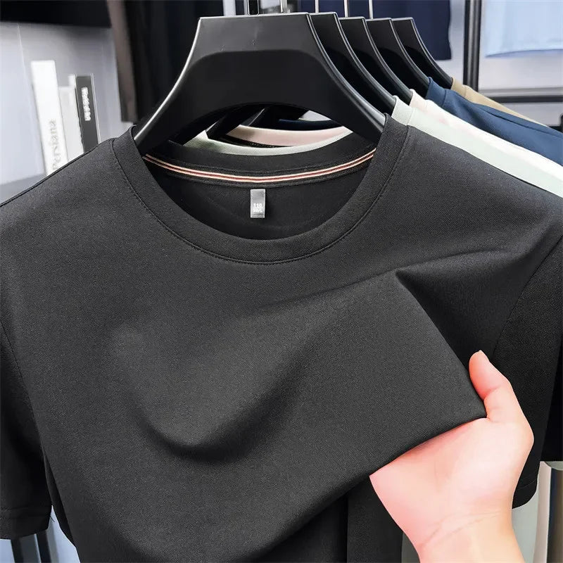2025 New Men's Korean Casual Short Sleeved Round Neck T-shirt Summer Fashionable and Comfortable Versatile Top