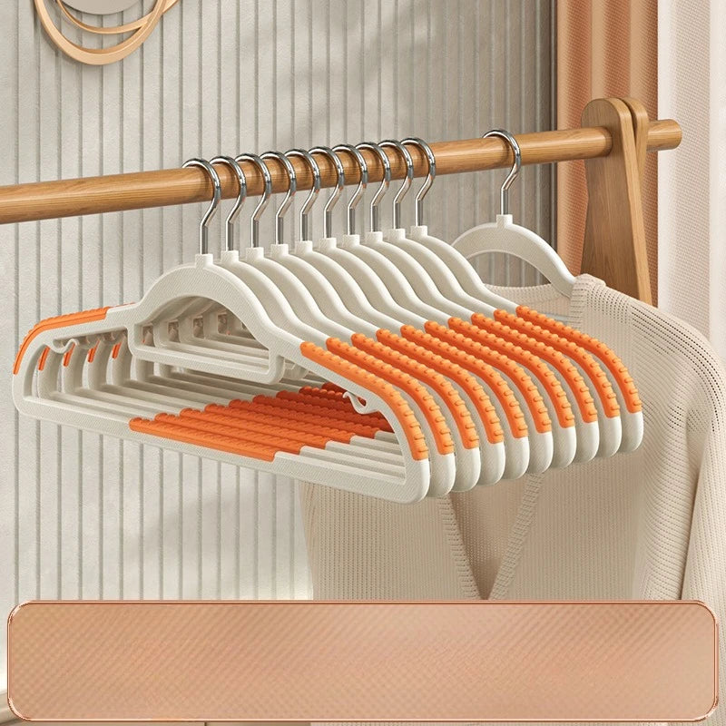 10-piece home clothes hanger set, double hook anti-slip design, reusable, for drying clothes, wet clothes, and wardrobe storage