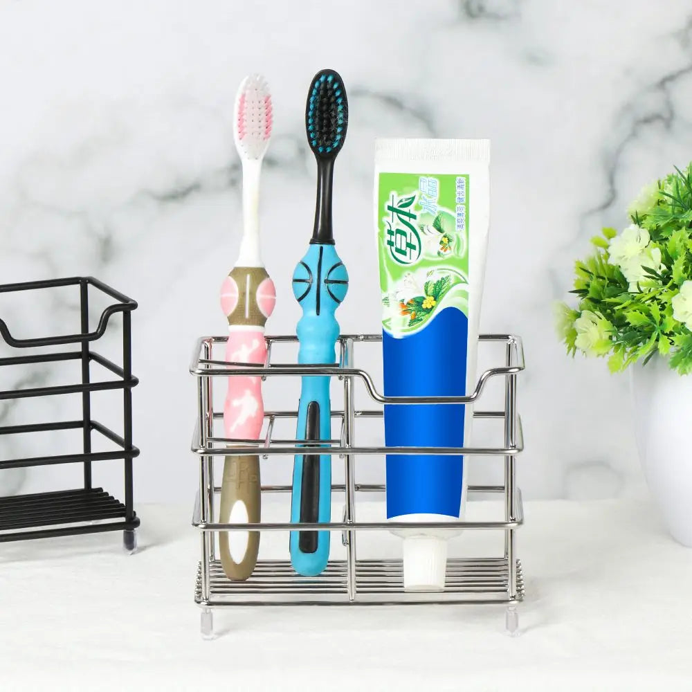 Multi-function Stainless Steel Rustproof Bathroom Toothbrush Holder Cosmetics Vanity Countertops Storage Rack