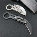 All-steel Folding Knife Multifunctional Outdoor EDC Gift for Men Black Silver Tools