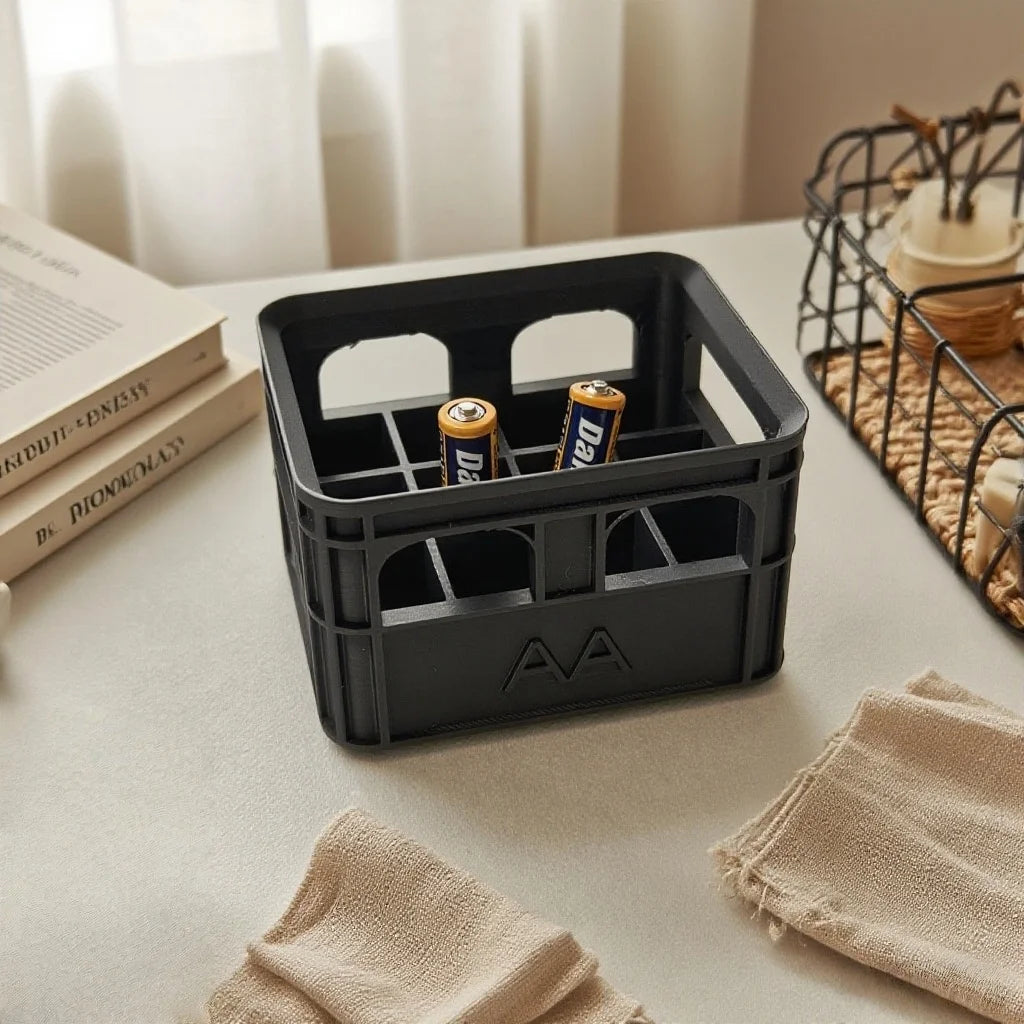 Retro industrial-style beer frame battery storage box, creative multi-functional large battery organizing basket, desktop decora