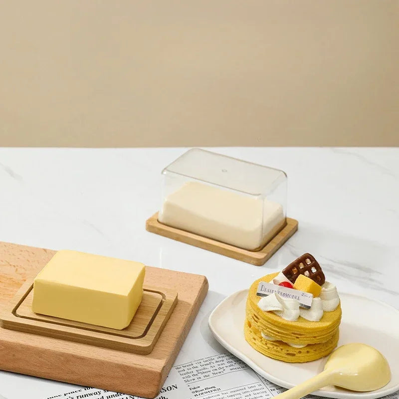 Butter Dish Butter Knife with Transparent Acrylic Cover Kitchen Butter Storage Container Box Butter Tableware Kitchen Supplies