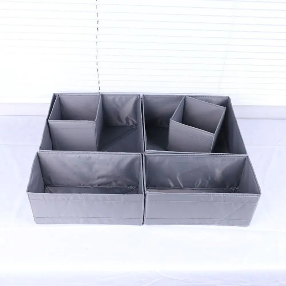 New Fabric Art Closet Organizer Boxes Grey/White/Purple Foldable Underwear Organizer Box Storage Cabinets Clothes
