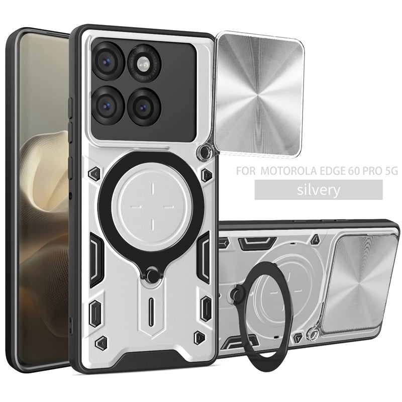 For Motorola Moto Edge 60 Pro 5G Case Shockproof Armor Cover For Moto Edge60 Pro Magnetic Holder Ring Stand Lens Protect Funda