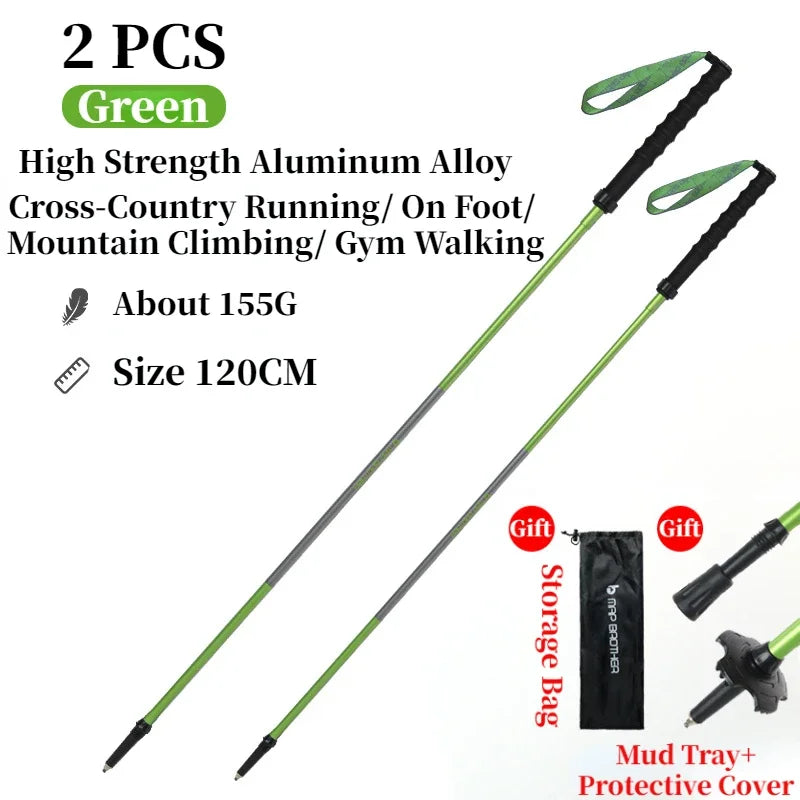MAP BROTHER M3031 N-Pole Folding Quick Lock Trekking Poles Hiking Pole Race Running Outdoor Walking Stick 7075 Aluminum Alloy