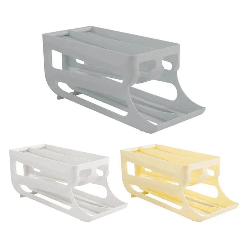 Automatic Rolling Egg Dispenser 3 Tiers Double-row Egg Dispenser Organizer Auto Rolling Fridge Egg Cartons For Kitchen accessory