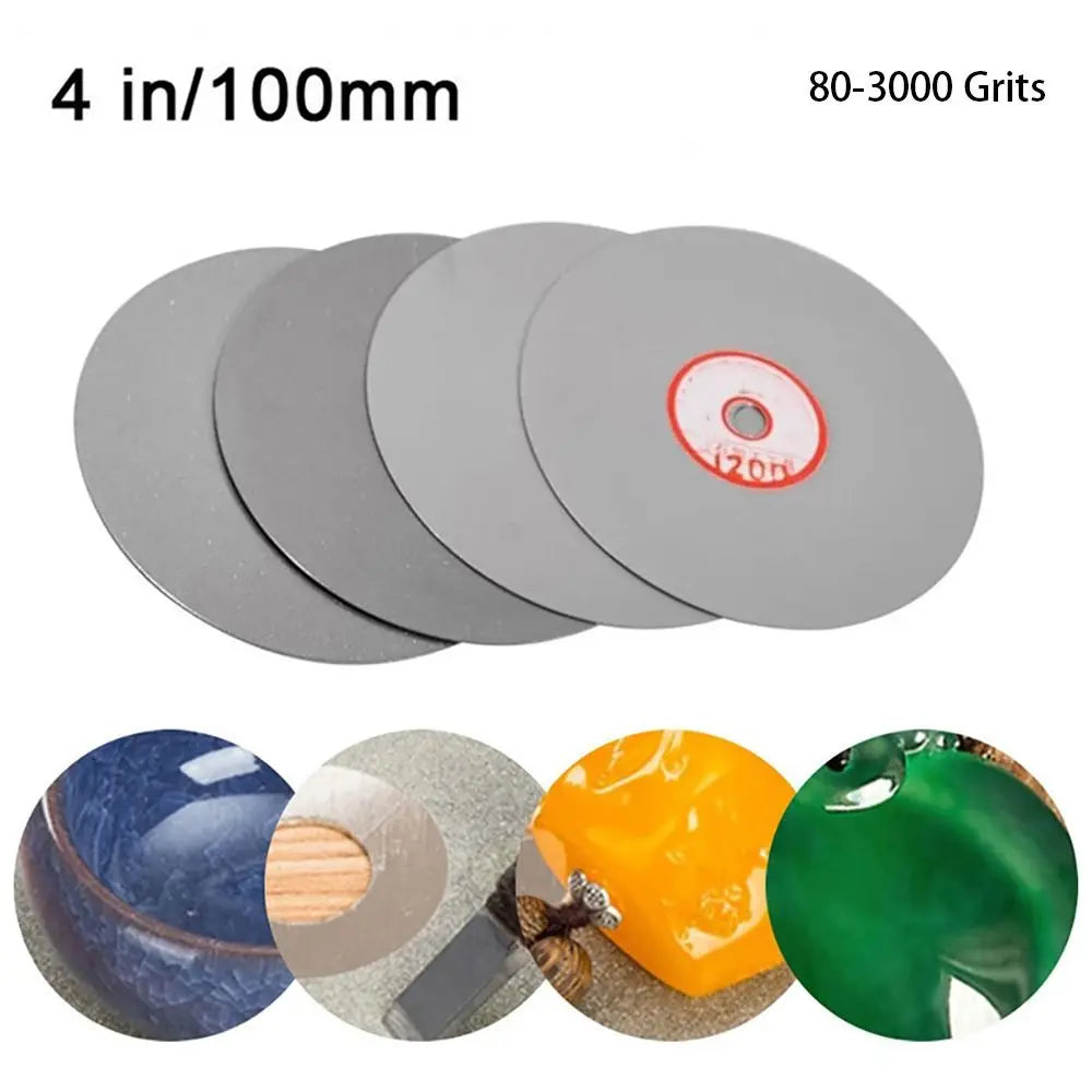 1Pcs Diamond Coated Diamond Grinding Disc 4inch 100mm 80-3000Grit Grinding Wheels Abrasive Disc Woodworking Tool