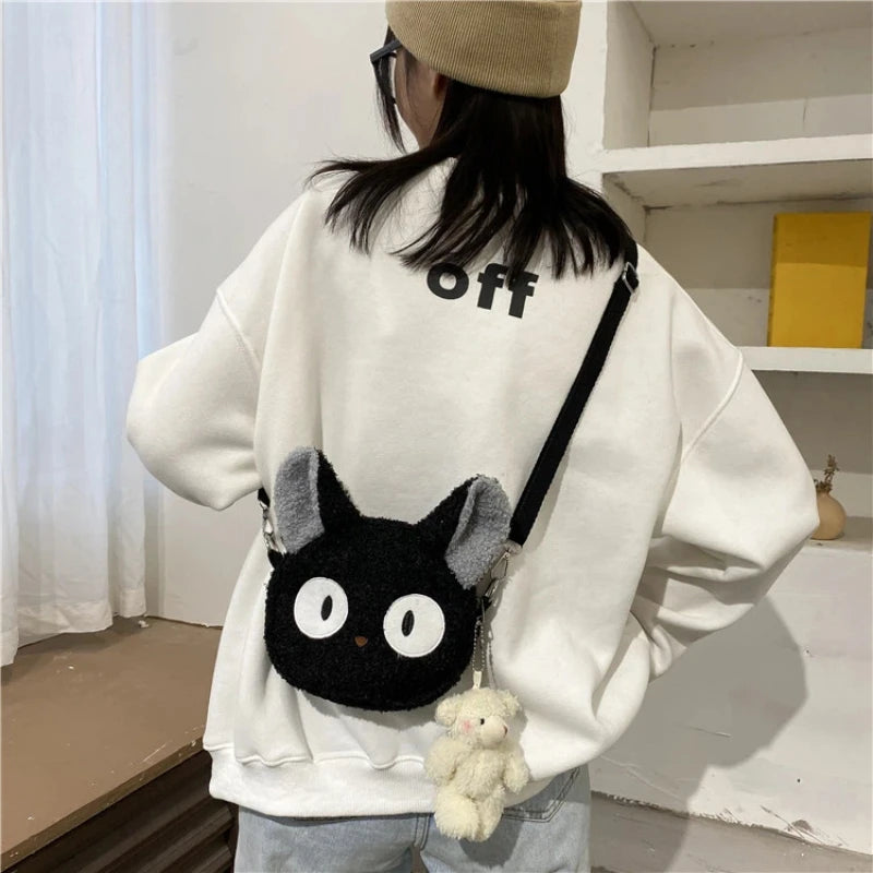 1 piece, cute style women’s bag, cartoon plush shoulder bag, women’s cross-body bag, small phone wallet.