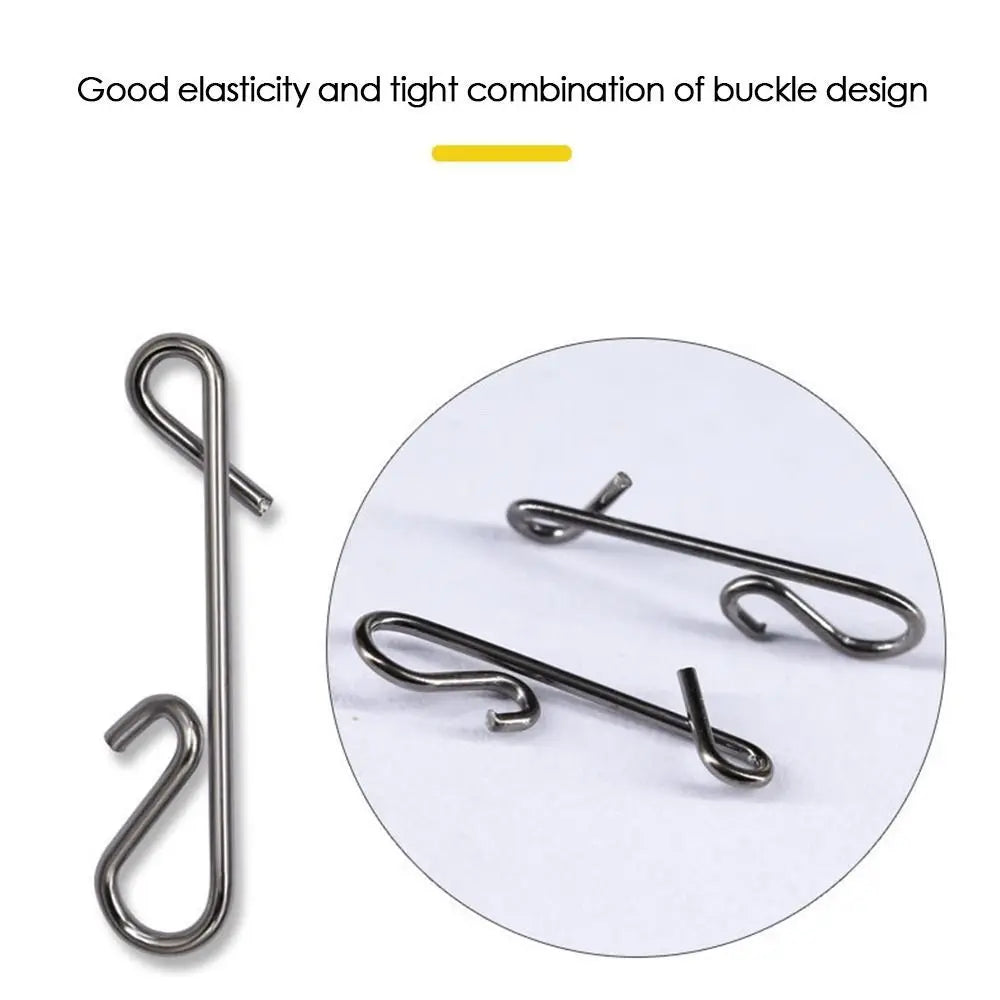 100 Pcs Stainless Steel Fishing Hanging Snap Swivel Lure Connectors Nice Snaps Barrel Swivel Rolling Snap Carp Fishing Tackle