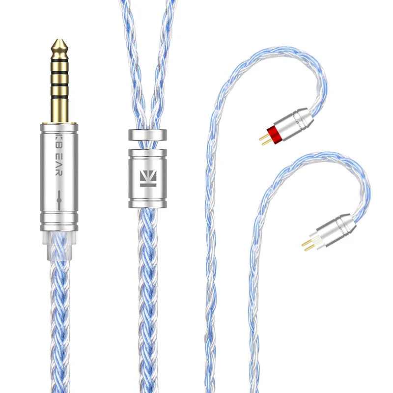 KBEAR ST16 Crystal 16 Cores Upgrade Cable 5N Single Copper Silver-plated 2PIN/MMCX/QDC Earbuds Connector For KS1 Star River Lark