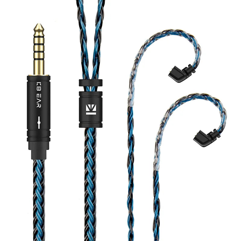 KBEAR ST16 Crystal 16 Cores Upgrade Cable 5N Single Copper Silver-plated 2PIN/MMCX/QDC Earbuds Connector For KS1 Star River Lark