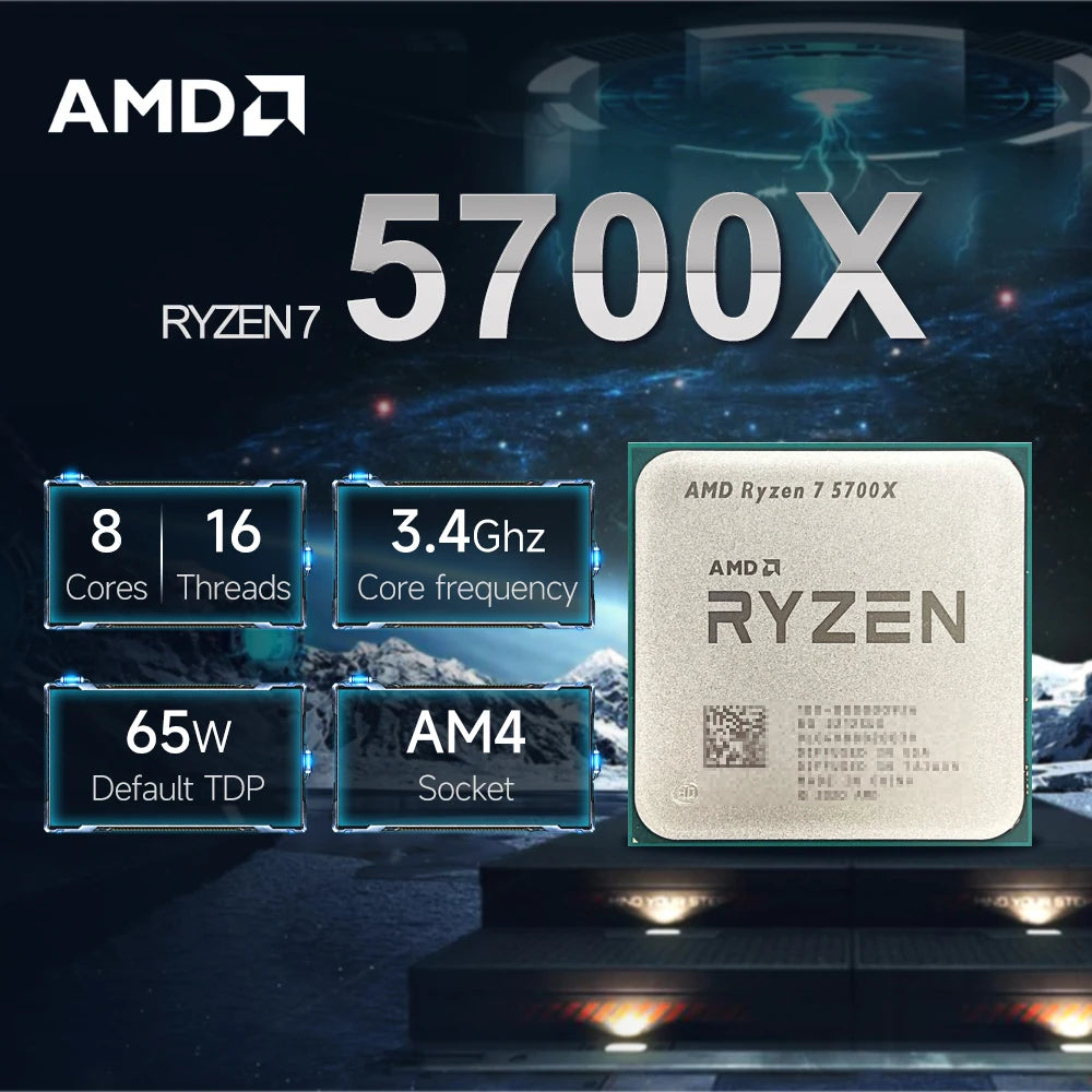 NEW AMD Ryzen 7 5700X 3.4GHz 7NM L3=32M Processor 65W Socket AM4 8-Core 16-Thread R7 5700X DDR4 but without fan