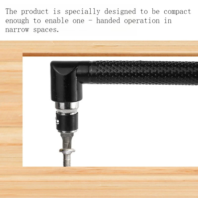 L Type 1/4 Hexagon Screwdriver Bit 90 Degree Double End Handle Black 6.35mm Wrench Tool for Matching Bits Set