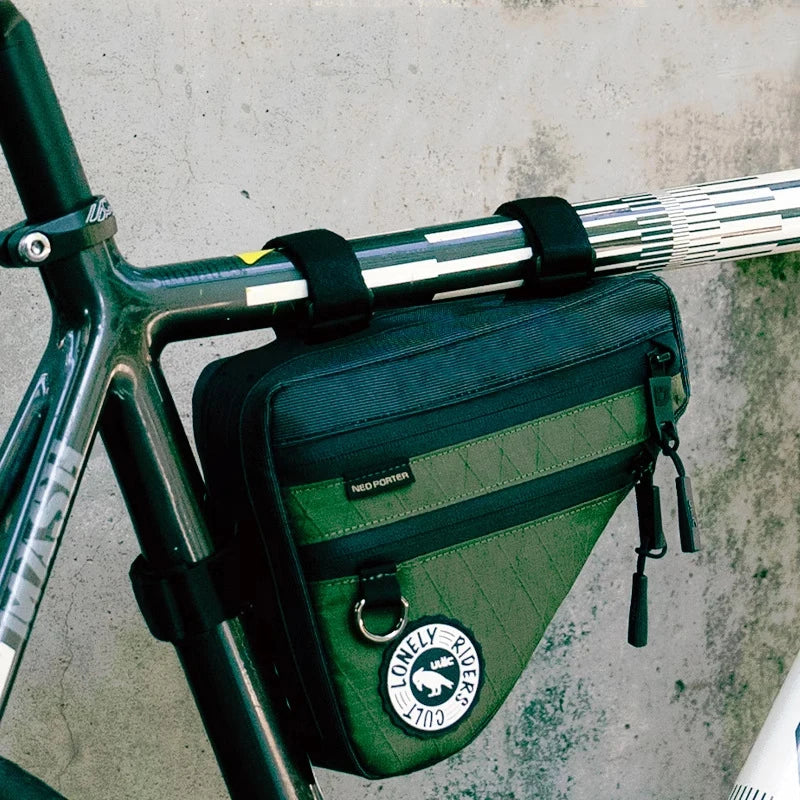 (ULAC)Bike Down Tube Bag Durable Frame Pouch for Tools Phone Fits MTB & Road Bikes Waterproof frame Lower tube  package TOURING