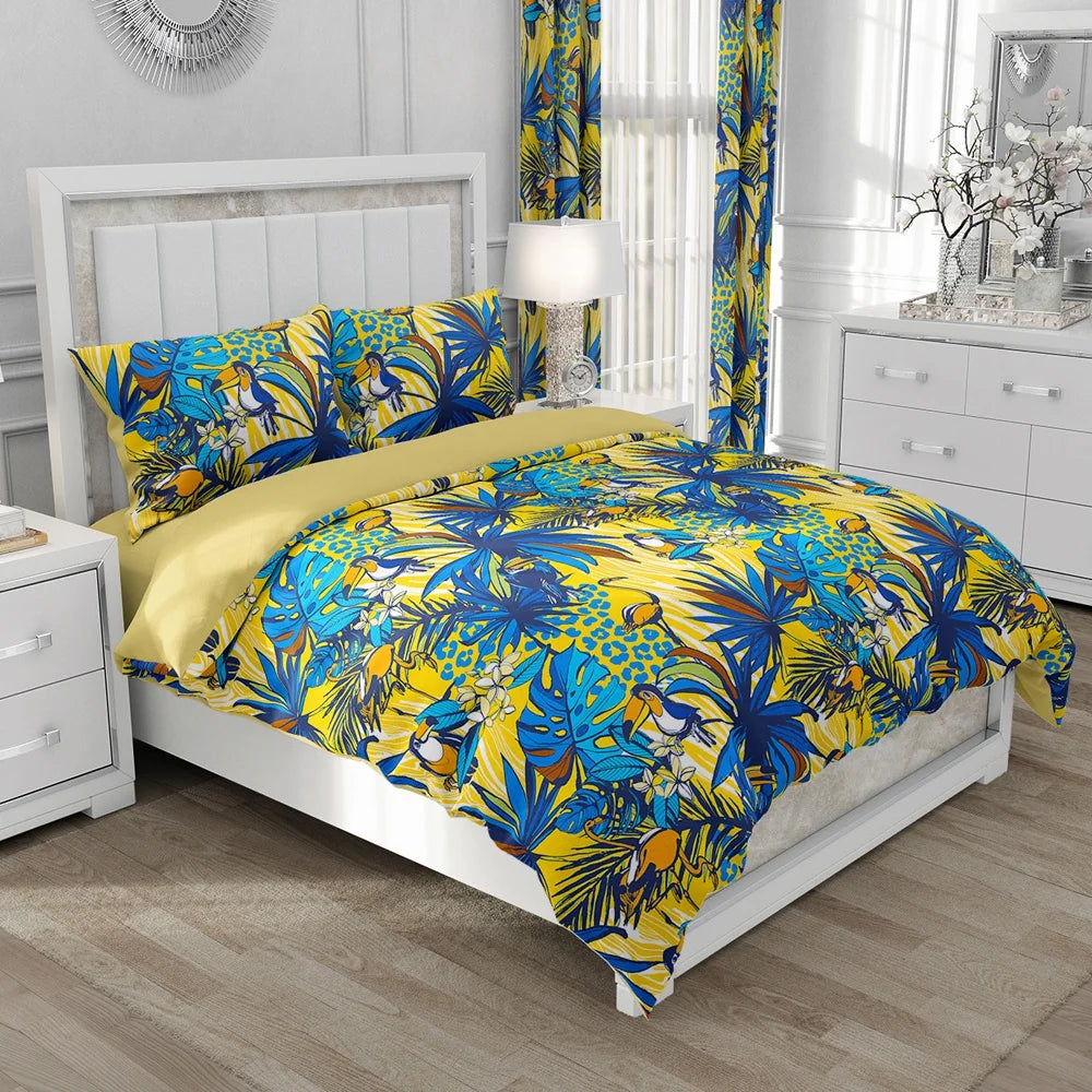 Nordic Linen Bedding set Duvet cover set King/Euro/240x220 size Bed Set Blanket/Quilt Covers for home Bedclothes bird
